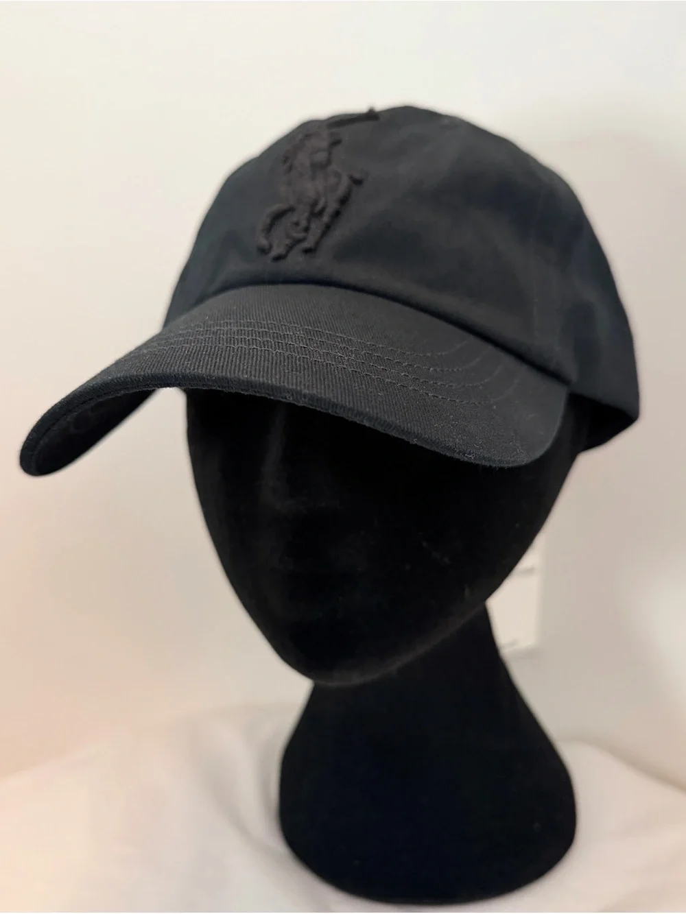 Polo Ralph Lauren Big Pony Tonal Black Baseball Cap Hat Unisex - NWT